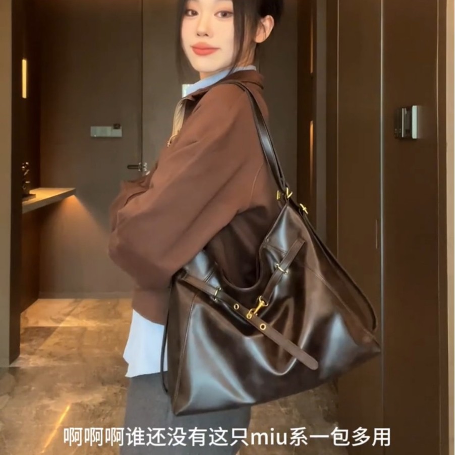 Maillard large-capacity women's bag 2025 New Autumn Casual and versatile backpack Women's Commuter tote bag details Picture