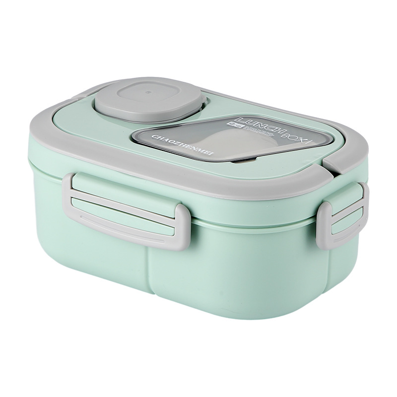 Convenient insulated lunch box, European-style oval sealed fresh-keeping lunch box, double-layer household adult lunch box, microwaveable Item Picture