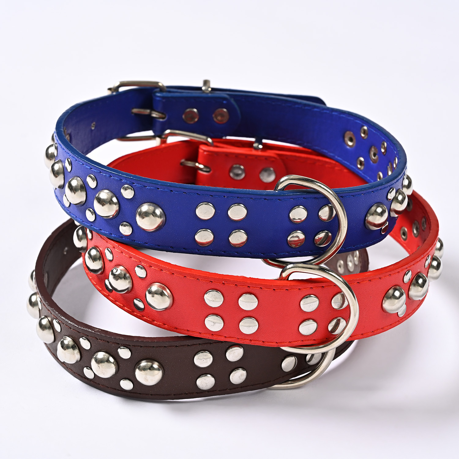 New mushroom nail anti-bite pet collar, medium and large-sized rivet dog collar, dog pet supplies manufacturer wholesale