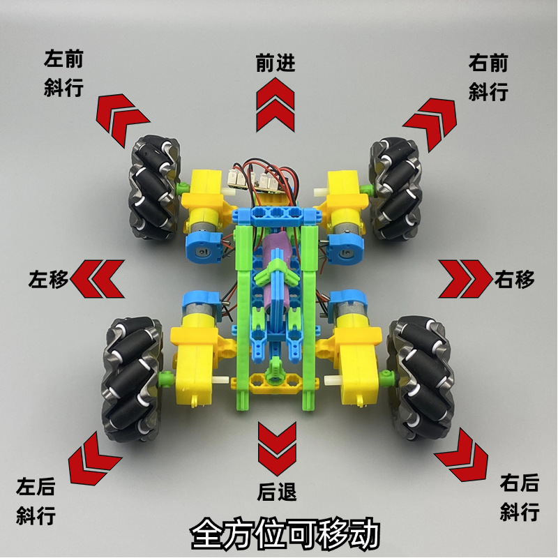 Top Speed Kading small handmade DIY four-wheel drive remote control car model maker students trained to assemble building blocks racing Specification drawing
