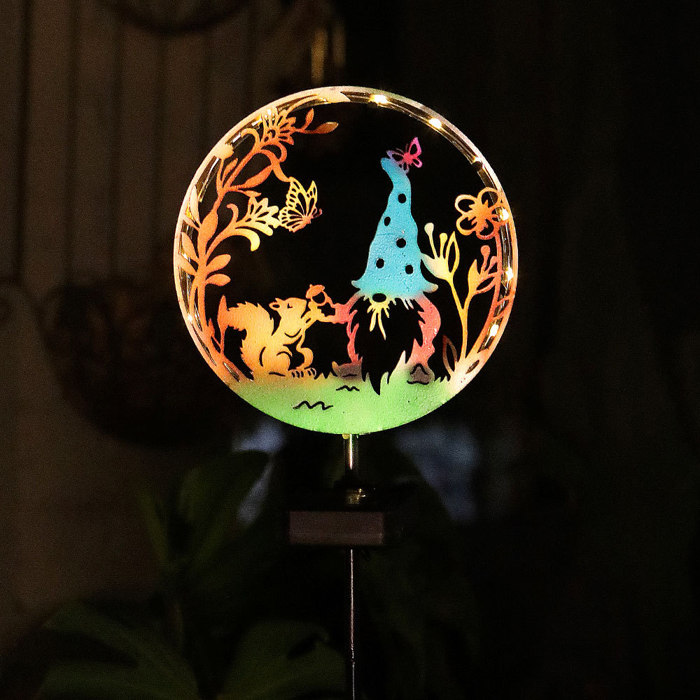 Cross-border solar ironwork cat and butterfly ground insert lights, outdoor courtyard projection lawn lights, atmosphere decorative landscape lights details Picture