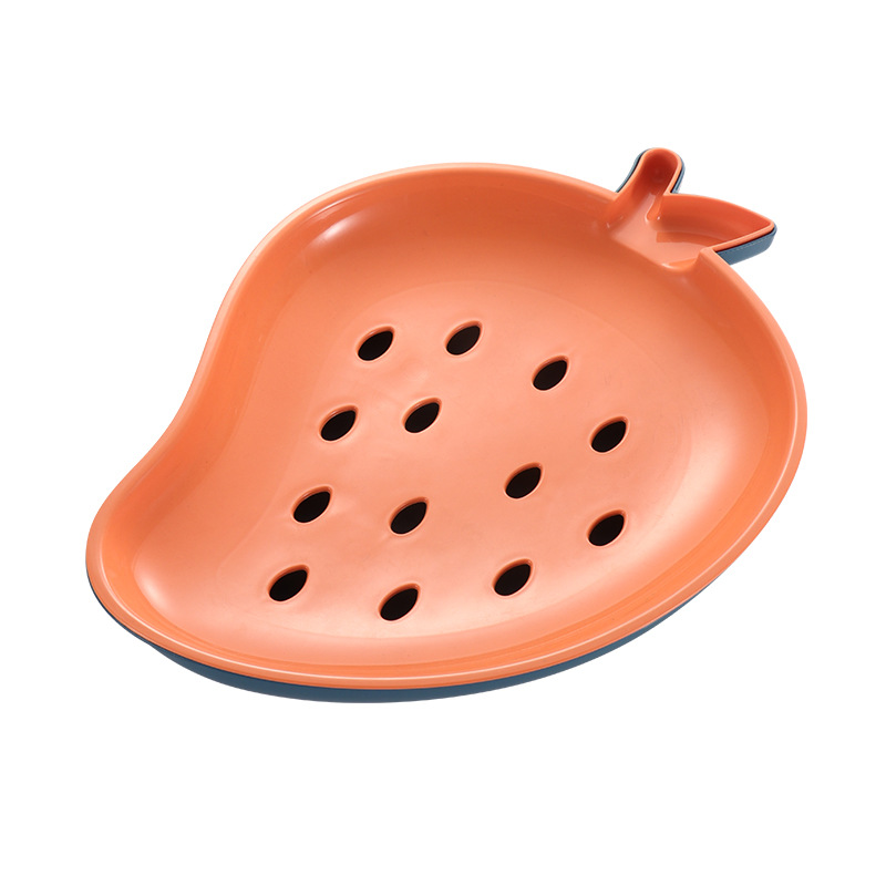 Creative Cute Plastic Fruit Tray Household Living Room Snack Dish Multi-Purpose Double Drain Rack Dessert Cake Dried Fruit Plate Item Picture