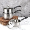 Chaozhou Hufa single-handle thick-bottomed stainless steel household complementary food, noodle cooking and soup pot, practical gift wholesale cookware, milk pot details Picture