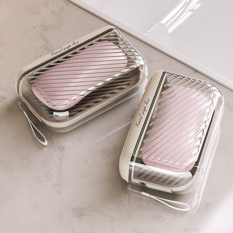 Bathroom special light luxury travel portable soap box, household sealed cover leak-proof travel hand-held soap box details Picture