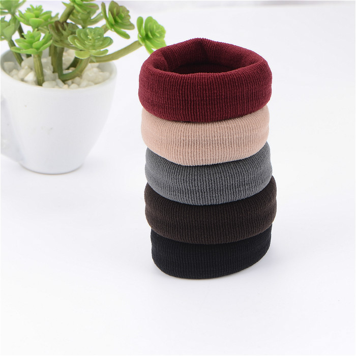 Wholesale of high-quality, high-elasticity, seamless, thick black hair ties, ponytail rubber bands, hair ties, and simple hair ties for women pic 3