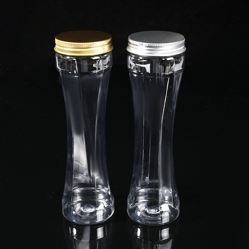 55*190 Small Waist Disposable Plastic Packaging Cans Net Red Beverage Milk Tea Cup With Lid Transparent Packaging Cans Wholesale Specification drawing