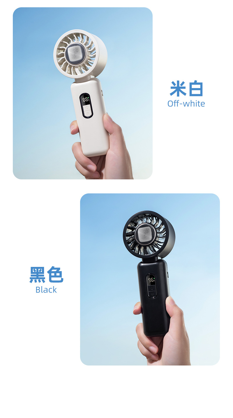 2026 New handheld high-speed ice pack cooling fan with semiconductor digital display mini outdoor portable folding fan pic 16