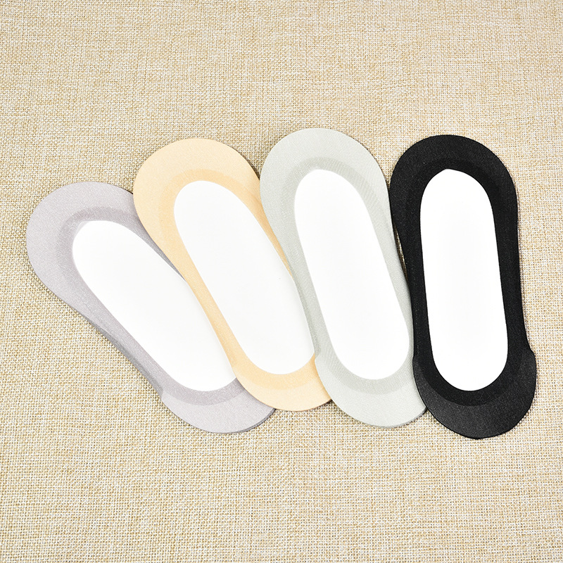 Poliamida brillante seda de hielo silicona rasa antideslizante calcetines invisibles verano algodón no caerse calcetería manga de calcetería mujer slim