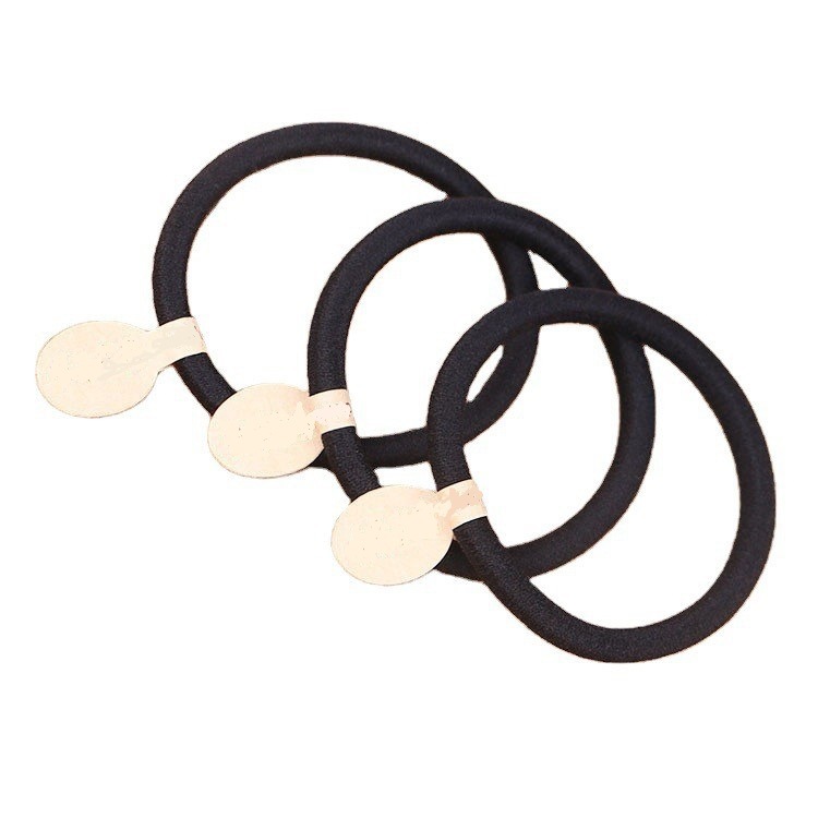 Wholesale of black base, adhesive stickers, seamless rubber bands, high-elasticity adult DIY hair ties and headbands Item Picture