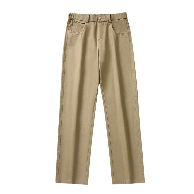 Extended khaki pure cotton long pants for tall and slender men, 190 cm, men's casual pants, 110-115cm, all-season style Item Picture