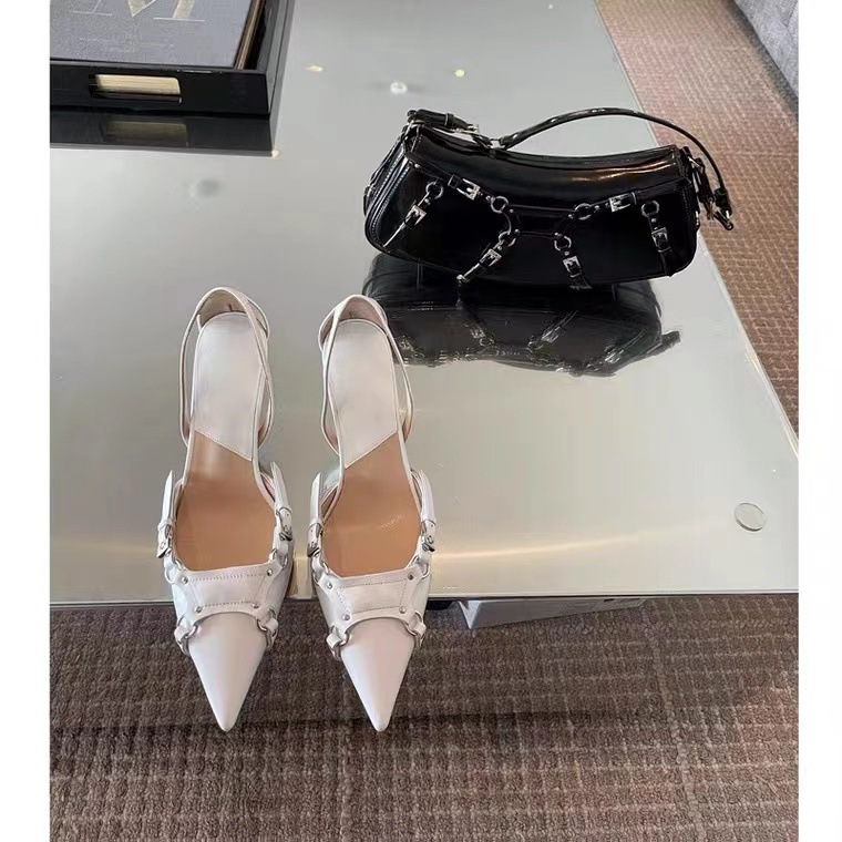 2022 New Europe And The United States Pointed High-Heeled Slippers Fashion Women's Shoes Punk Style High Heels Bao Head High-Heeled Sandals Women Application Scenario