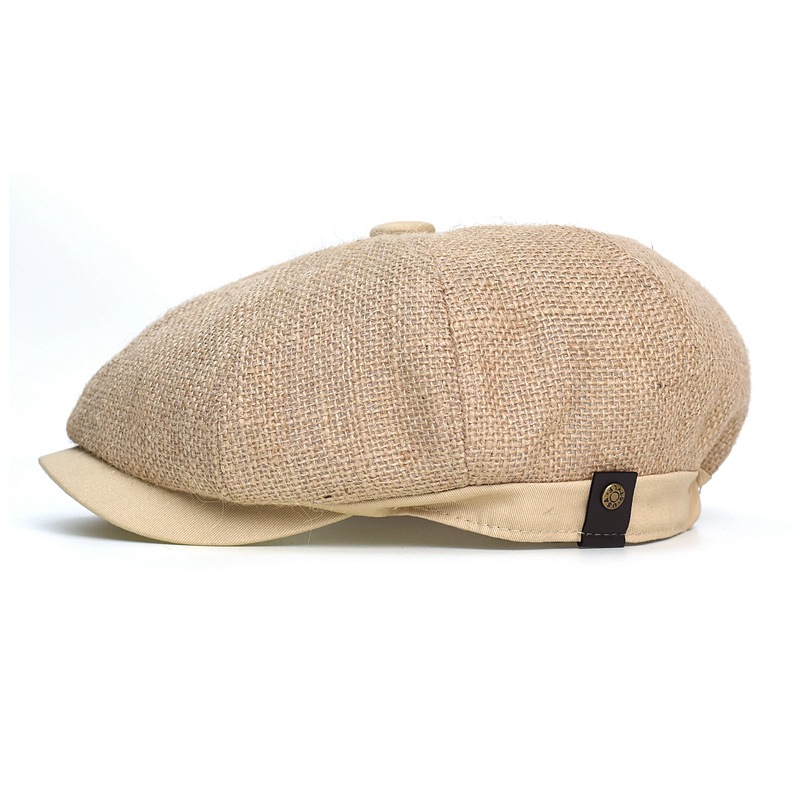 Genuine jute mesh breathable thin octagonal hats for men and women, summer baseball caps, net caps, sunshade hats, painter and newsboy hats, cool hats Application Scenario