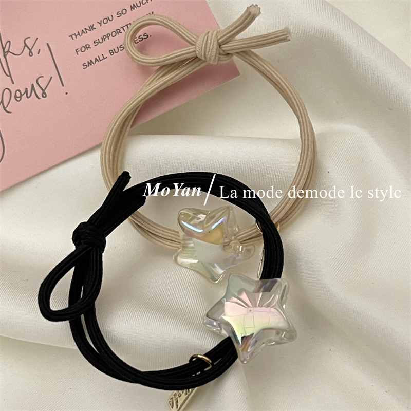 Double Five-Pointed Star Magic Simple Ponytail Hair Rope Sweet Temperament Girl Heart Hair Band Rubber Band Hair Hair Rope Han Application Scenario