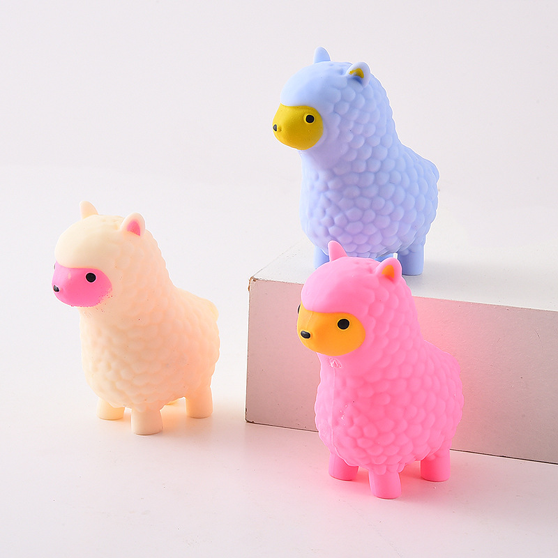 Creative TPR soft glue flour ball cute Alpaca pinch happy elastic vent balloon children's pranky decompression toy thumbnail