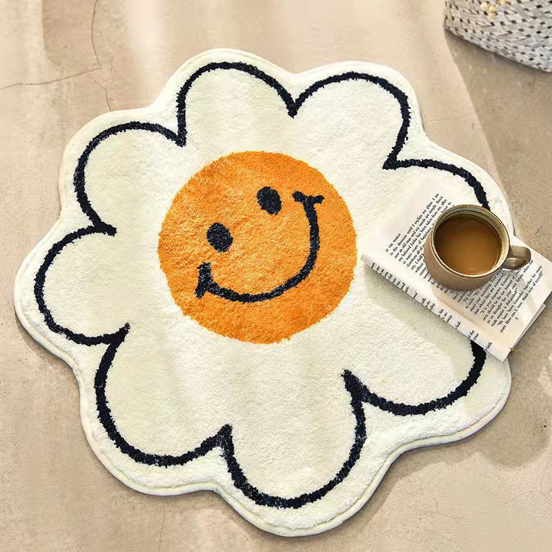 Small Fresh Flower Special Four Seasons Universal Bedroom Bed Blanket Household Absorbent Non-Slip Imitation Cashmere Living Room Carpet Specification drawing