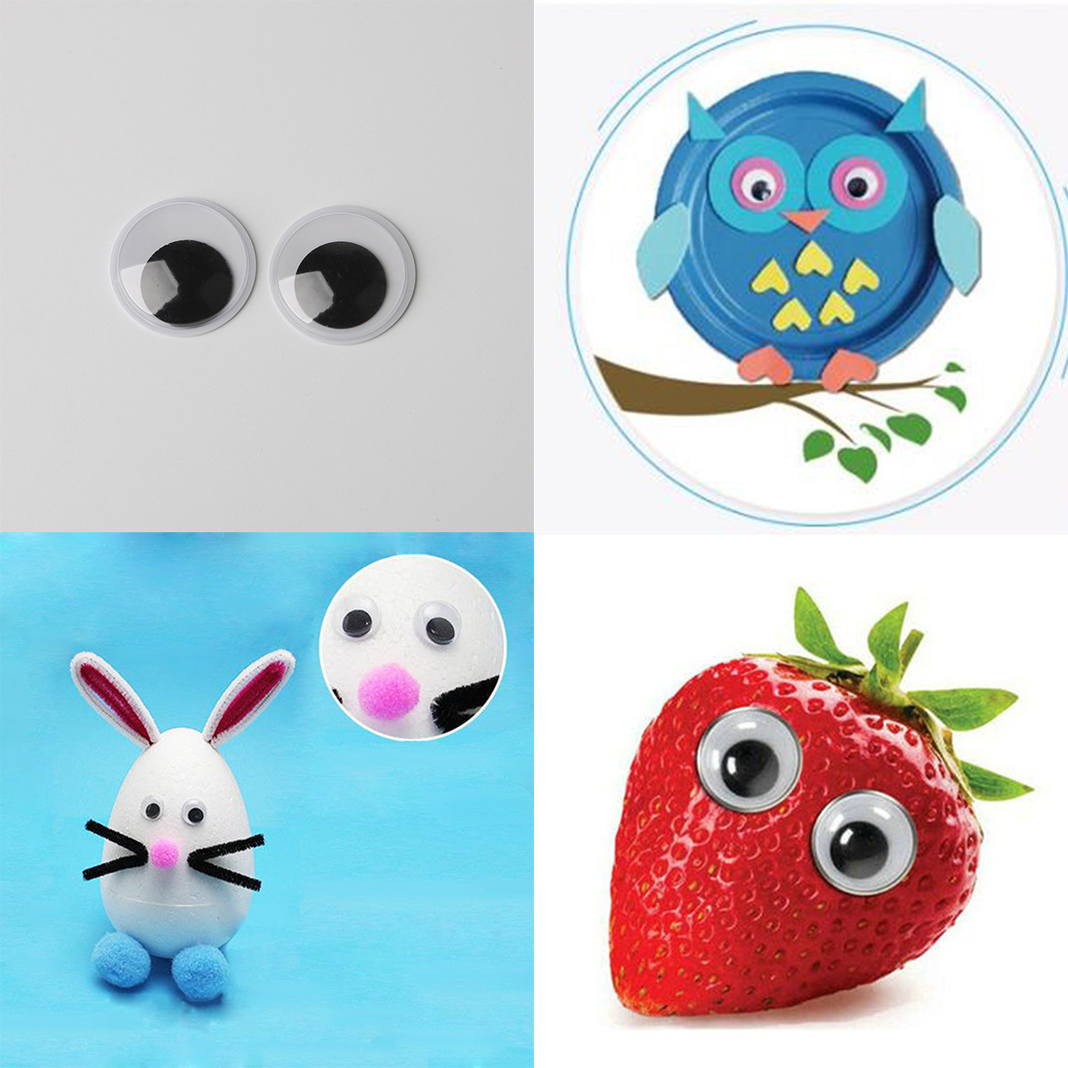 Children's Handmade Material Animal Eye Accessories Diy Toy Eyes With Glue Back Active Eyes Baby Black And White Eyes Specification drawing