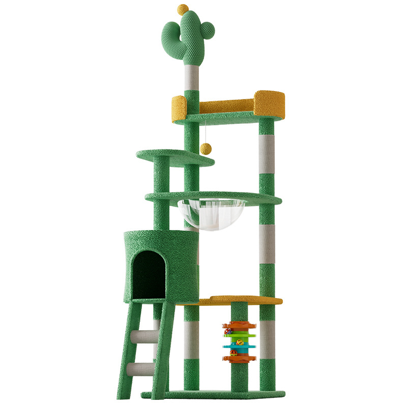 Foreign trade cactus cat climbing frame, cat bed, cat tree integrated cat stand, space capsule, large cat toy, cat jumping platform Item Picture