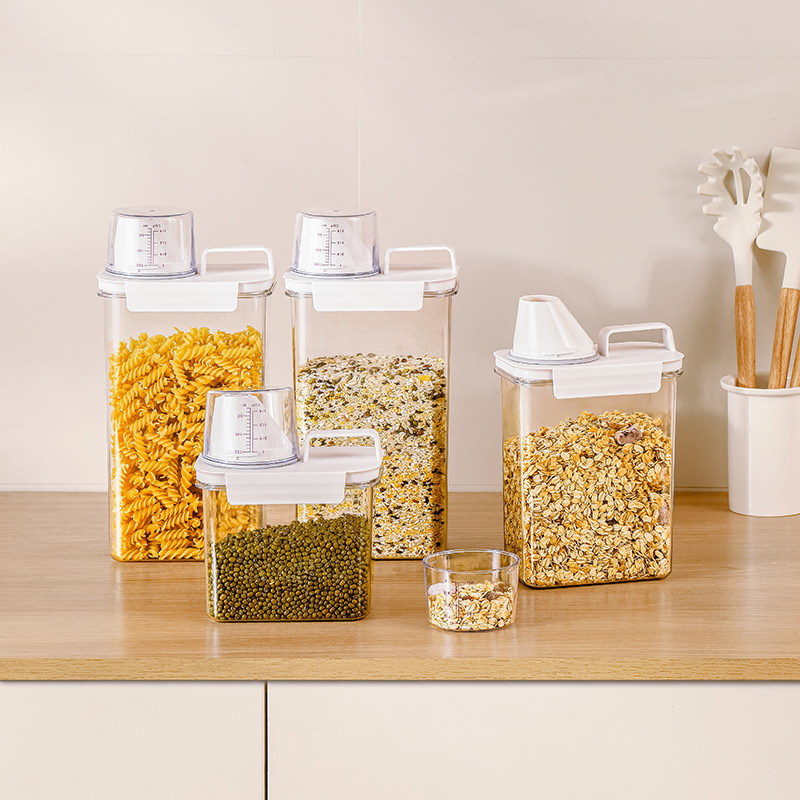 Kitchen grain storage box, moisture-proof and insect-proof dry goods and snacks preservation box, grain sealed jar, storage jar Application Scenario