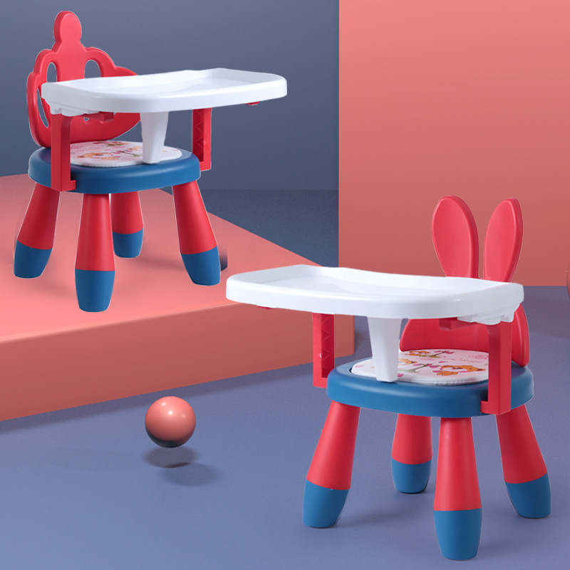 儿童叫叫椅可拆卸多功能宝宝餐椅儿童吃饭椅子塑料靠背家用小板凳图