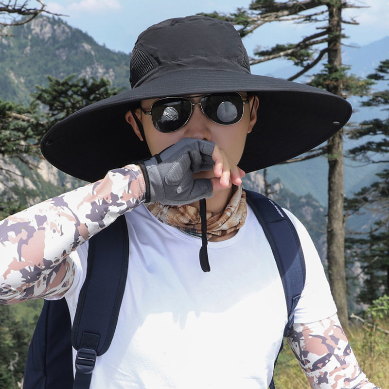 Summer Large Brim Shade Outdoor Sun Hat Fishing Hat Uv Protection Fisherman Hat Sun Hat Hat Man details Picture