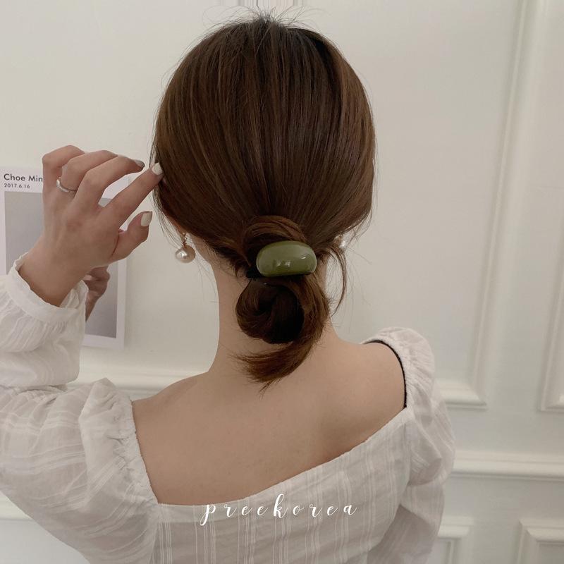 South Korea Dongdaemun Minimalist Acrylic Pea Curved Girl Hairband Tied Ponytail Head Rope Irregular Specification drawing