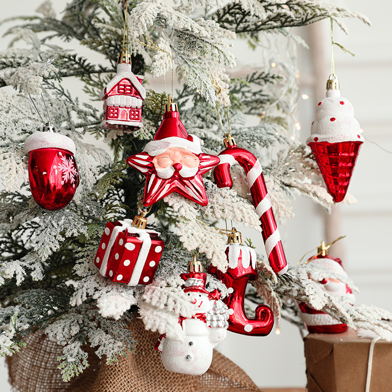 Cross-Border New Christmas Snowman Decorations Christmas Tree Pendant Santa Claus Plating Pendant Series