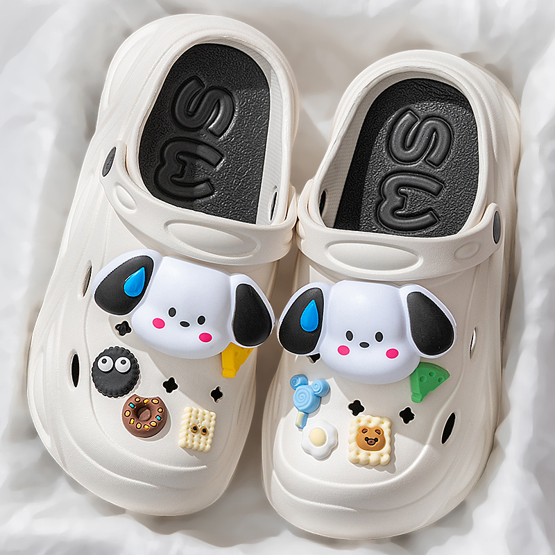 Thickened Croc Shoes Ladies Summer 2024 New Cartoon Outside Wearing Eva Step On Poo Feeling Non-Slip Baotou Beach Shoes Wholesale Specification drawing