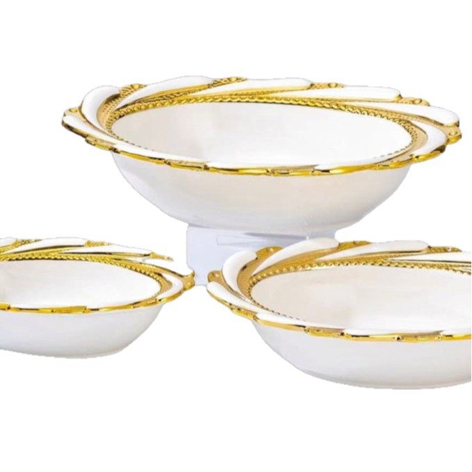 Wholesale of light luxury ceramic tableware sets, high-end gold-plated plates with gold edges Item Picture