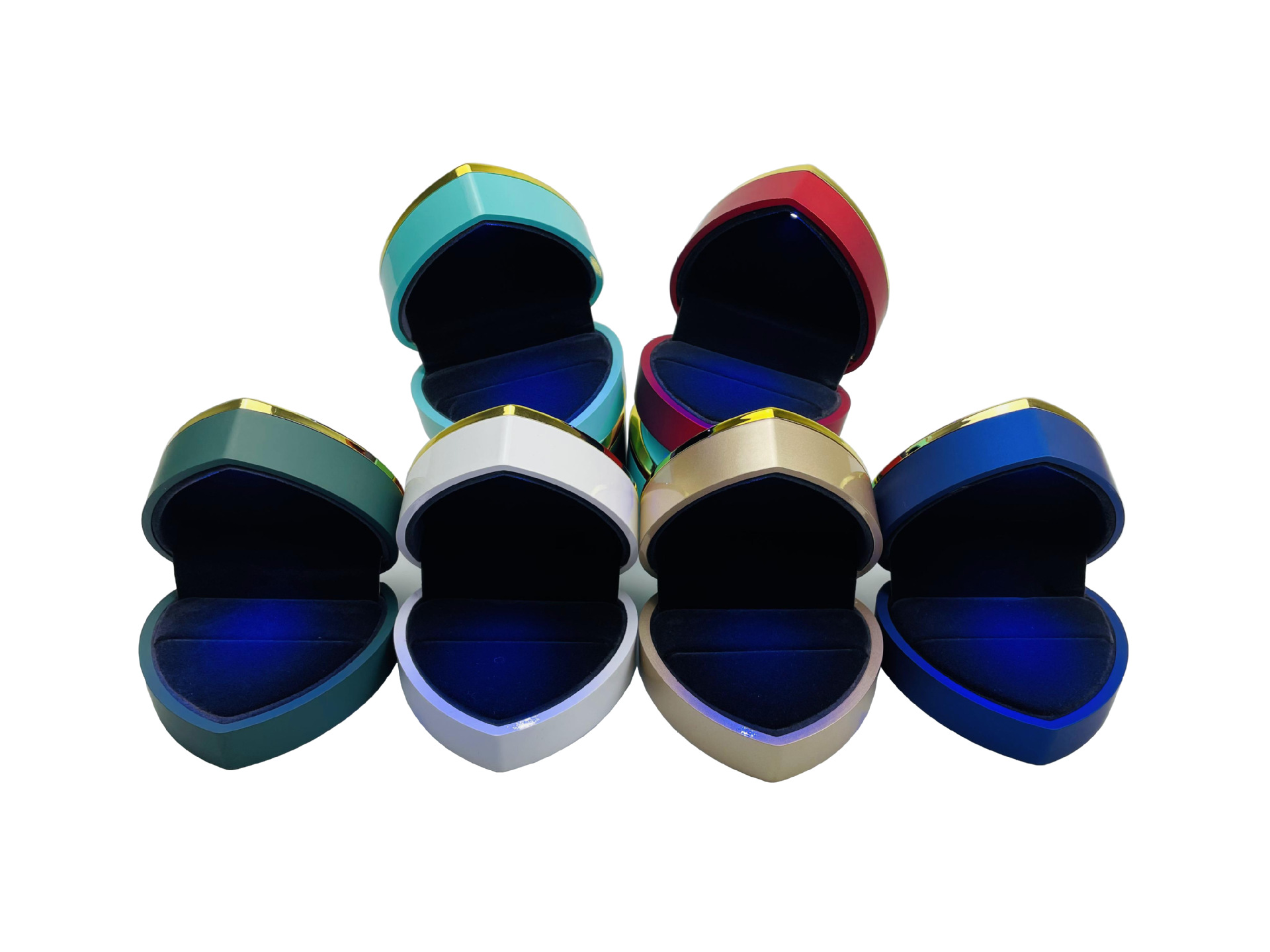 Heart Jewelry Box Ring Box High-End Ring Box With Lights Wedding Necklace Box Gift Box Jewelry Box Storage Packaging Specification drawing