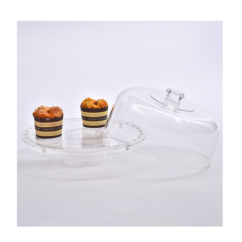Creative Fruit Tray With Lid Bread Dry Fruit Snack Cake Tray Transparent Dessert Shop Display High Tray Item Picture