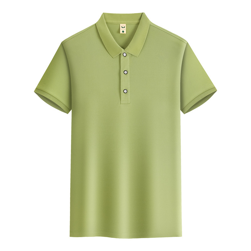 Solid-color ice silk cotton polo shirts, lapel work clothes, custom-made work clothes, logo cultural T-shirts, advertising T-shirts, wholesale and printing Specification image