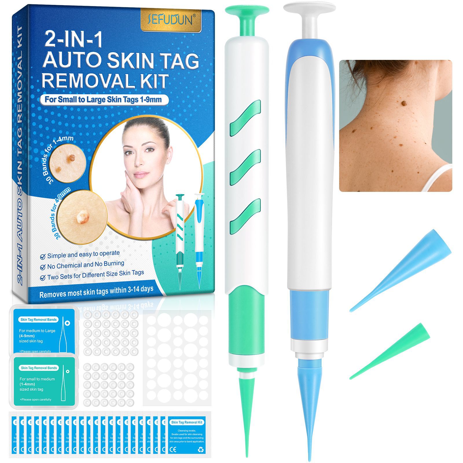 SEFUDUN wart removal tools: 2 pens for plantar warts, warts, 瘊 pens for removing prickles and corns details Picture