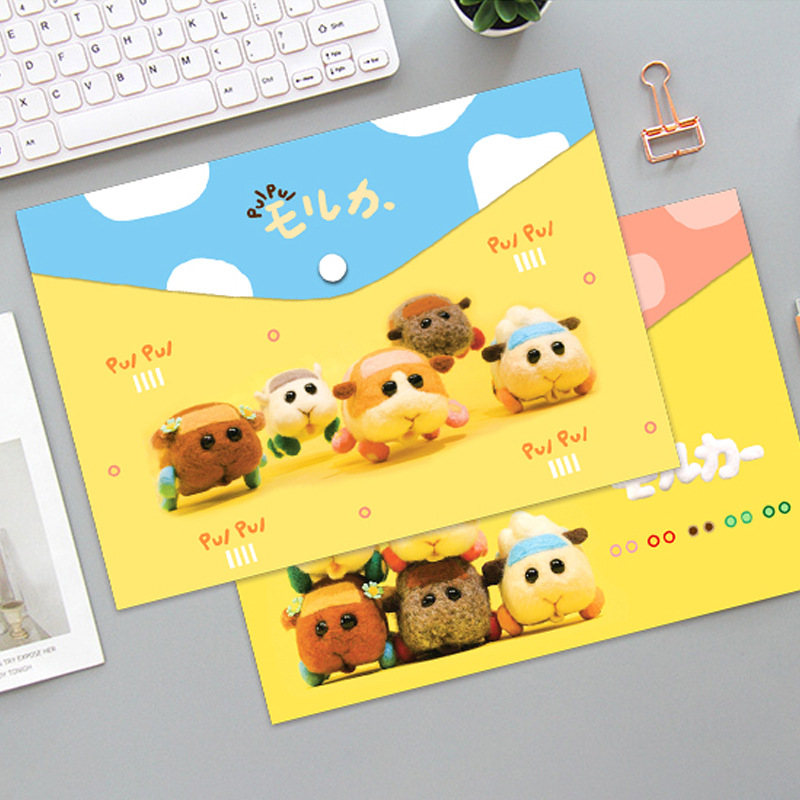 Colorful Campus Korean-style creative file bag, new cute A4 card pattern file bag, information bag, cartoon stationery bag details Picture
