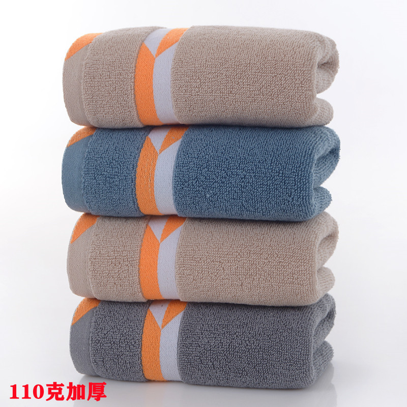 Thickened pure cotton towel manufacturer's creative gift, all-cotton plain face towel, absorbent daily necessities, home LOGO details Picture