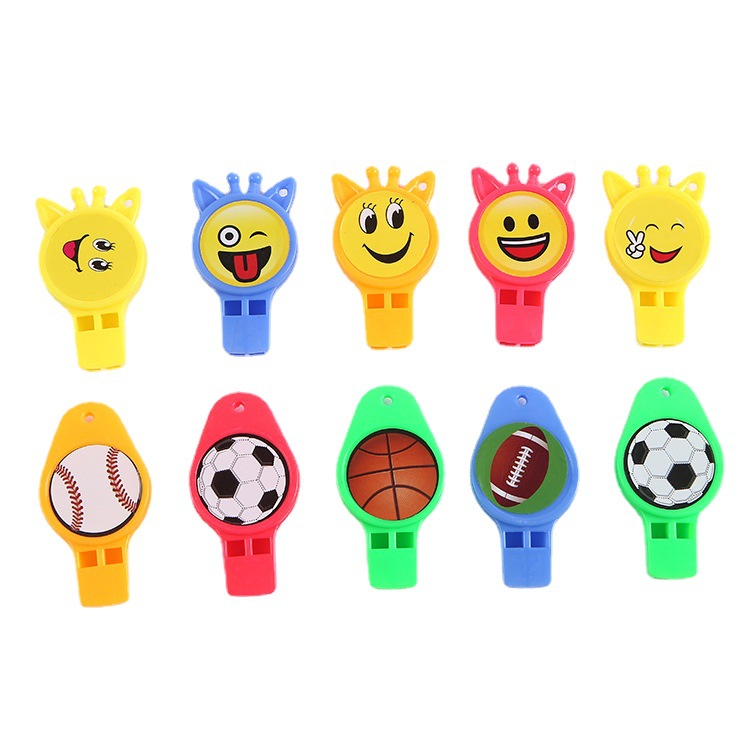 Wholesale factory direct sales of football expression cartoon whistles, whistle referees, brand new plastic children's toys wholesale Item Picture