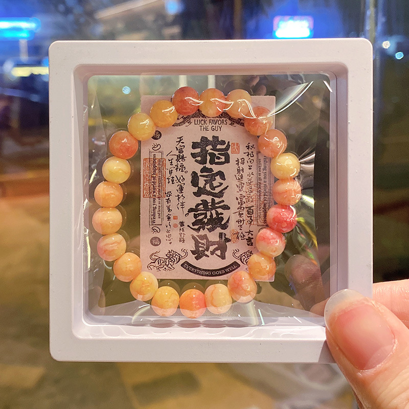 New imitation ceramic bracelet, handcrafted beaded gift box set, best-selling and popular glass bracelet for wholesale purchase Specification image