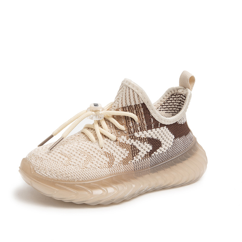 Spring And Autumn Children's Coconut Shoes Boys Breathable Net Shoes 2024 New Girls Sports Shoes Baby Flying Knitting Running Shoes Item Picture