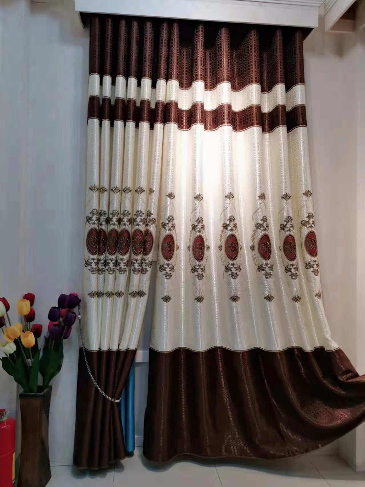 Patchwork Embroidery Blackout Finished Curtain Living Room Bedroom Rental Room Manufacturers Direct Sales details Picture