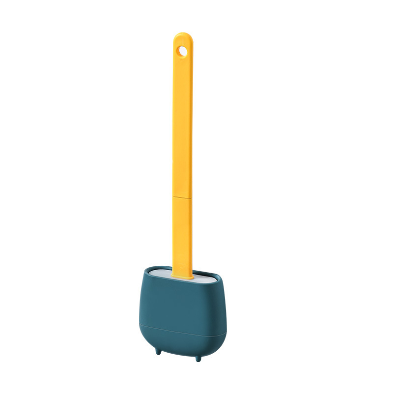 Household Simple Toilet Brush Set Can Wall Hanging Plastic No Dead Corner Toilet Brush Daily Necessities Long Handle Cleaning Brush Item Picture