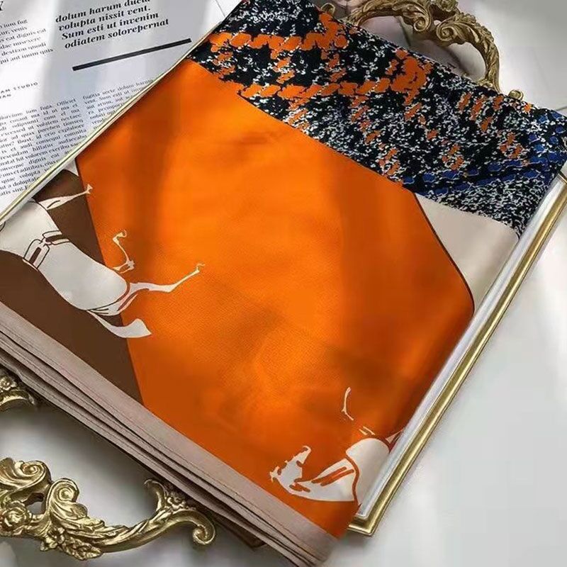 Women's Silk Scarf 2023 New High-Grade Silk Spring And Autumn And Summer Shawl Thin Sunscreen Bib Neck Protection Foreign Style Scarf details Picture