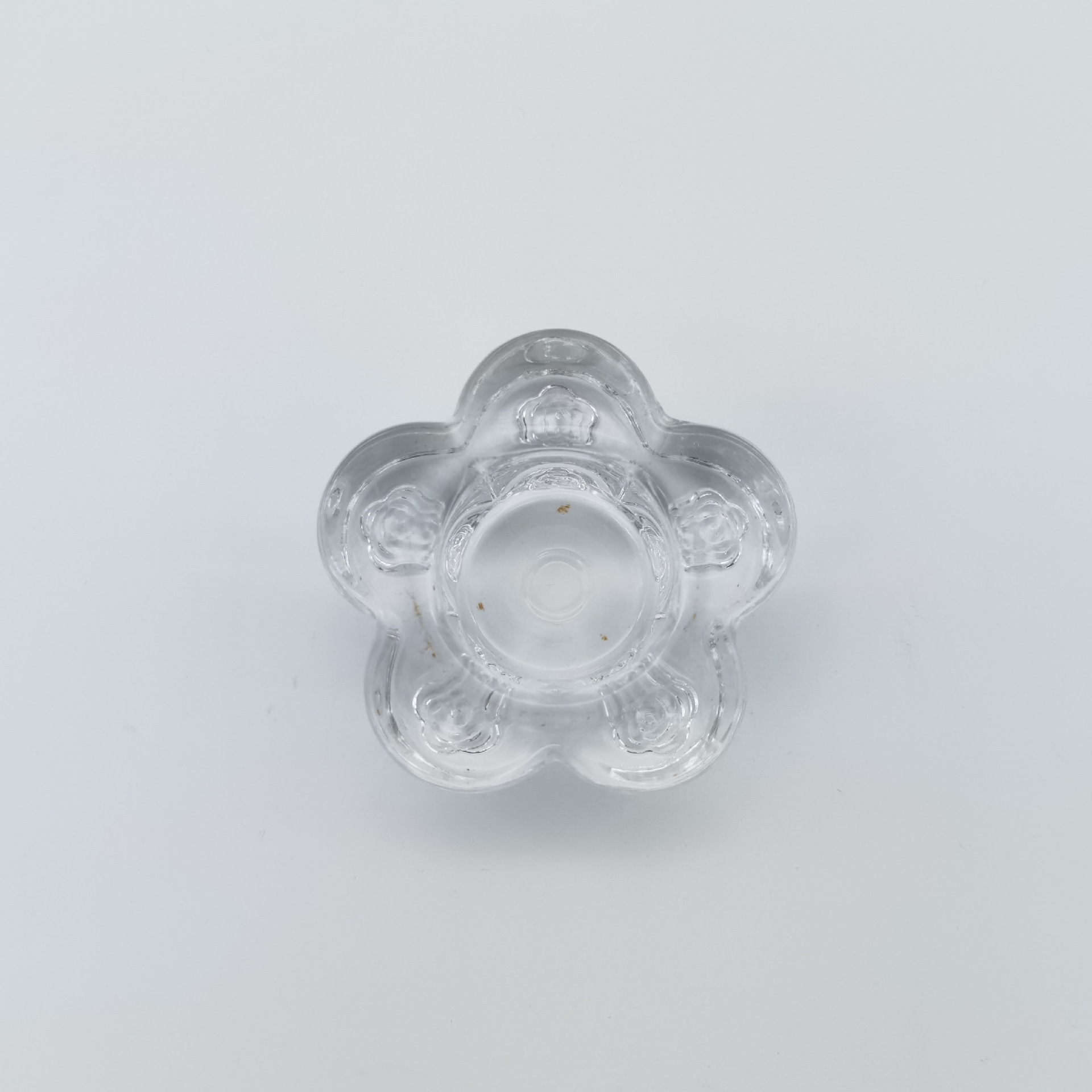 创意玻璃烛台花瓣带纹梅花烛台茶蜡杆蜡烛台酒店卧室餐桌氛围摆件白底实物图