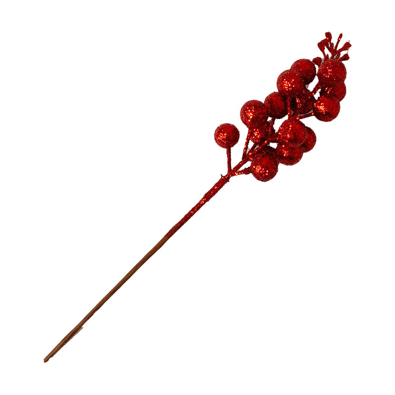 Christmas Decorations Gold Powder Berries Pistachio Red Fruit Tree Cuttings Accessories Diy Flower Bouquet Wreath Materials Item Picture
