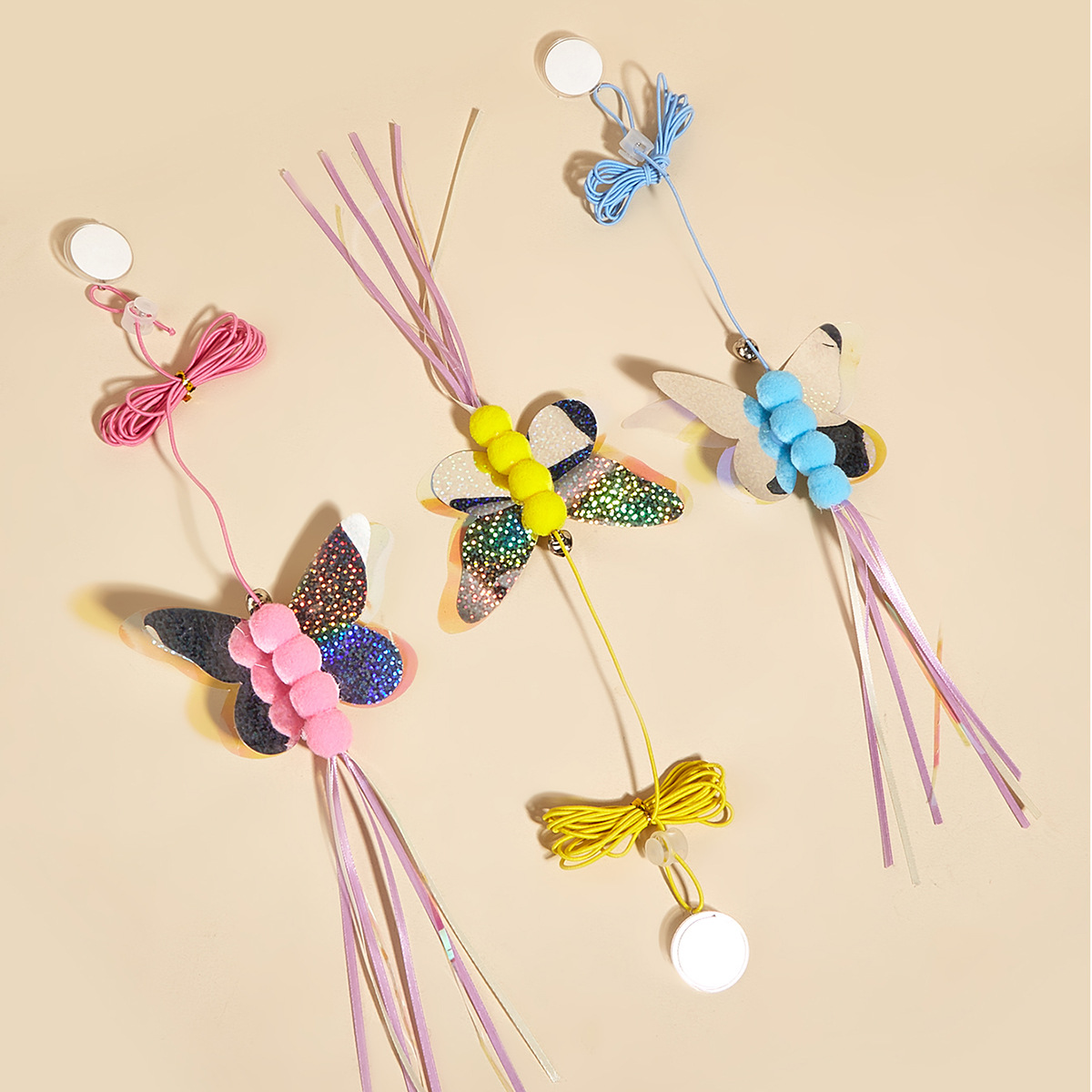 Gato mariposa swing puerta colgante gato juguete pegajoso hebilla telescópica cuerda gato gato desde hola juguete amazon nuevo