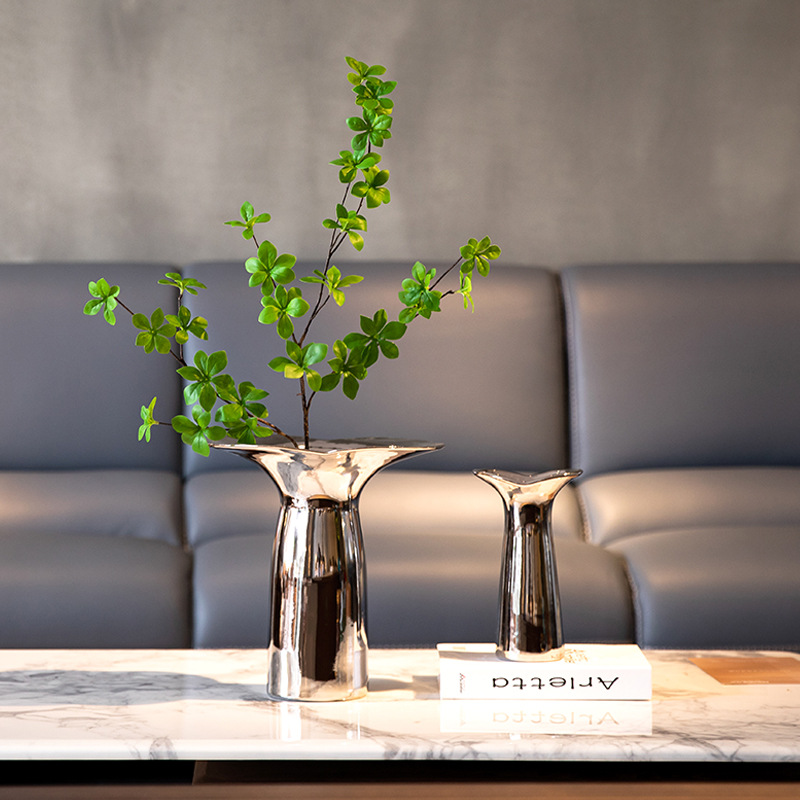 Modern, simple and light luxury ceramic vases, Nordic living room flower vases, model rooms, sales offices, furniture cities, soft decoration ornaments Item Picture