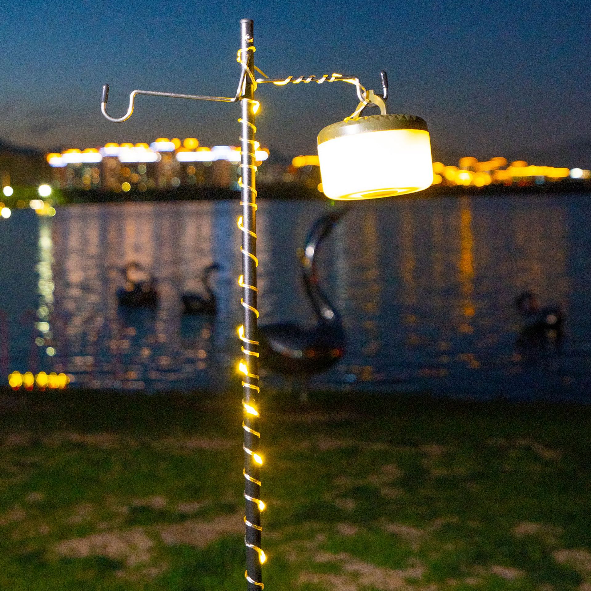 Tent camping outdoor waterproof leather line light, LED string tape measure storage light, Type-C charging ambient light, decorative color light