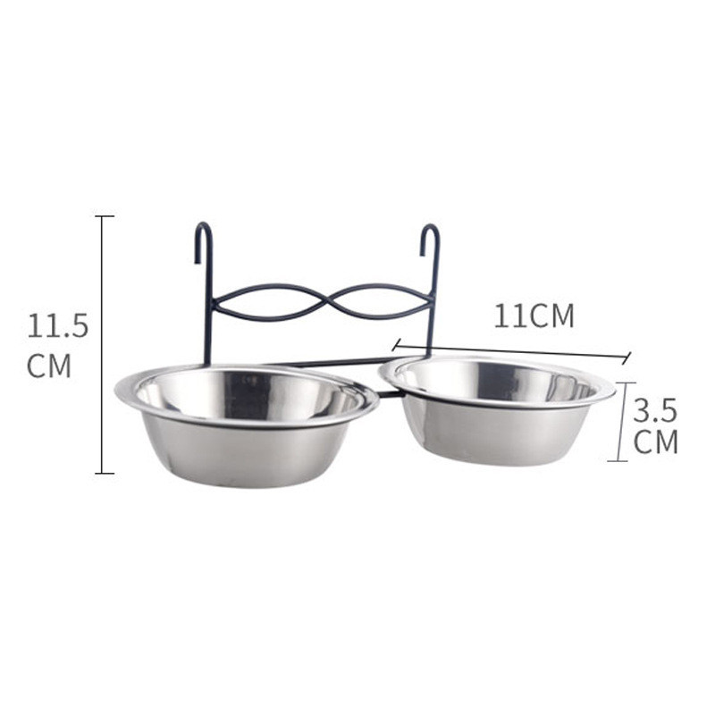 Hanging pet bowl, dual-purpose for eating and drinking, cat and dog bowl, anti-tipping hanging basket type stainless steel pet bowl