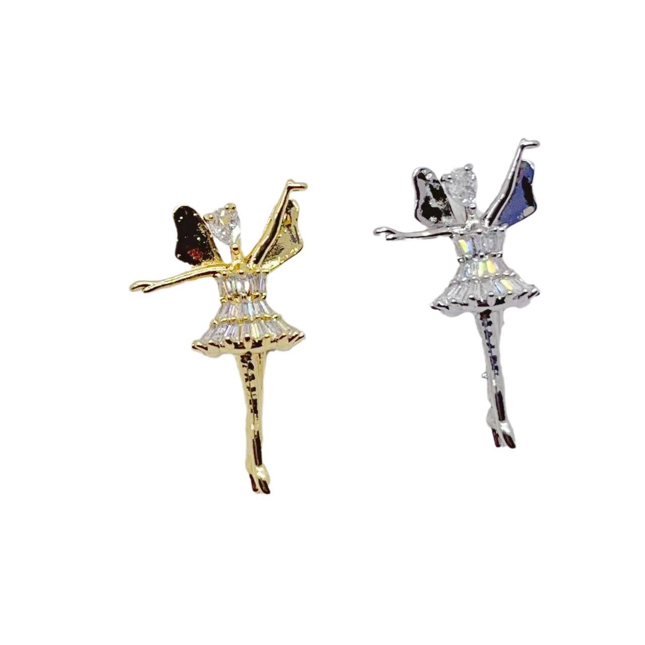 New cross-border dancing angel girl Tifang Zircon high-end copper inlaid zircon bracelet necklace accessory from Europe and America Item Picture