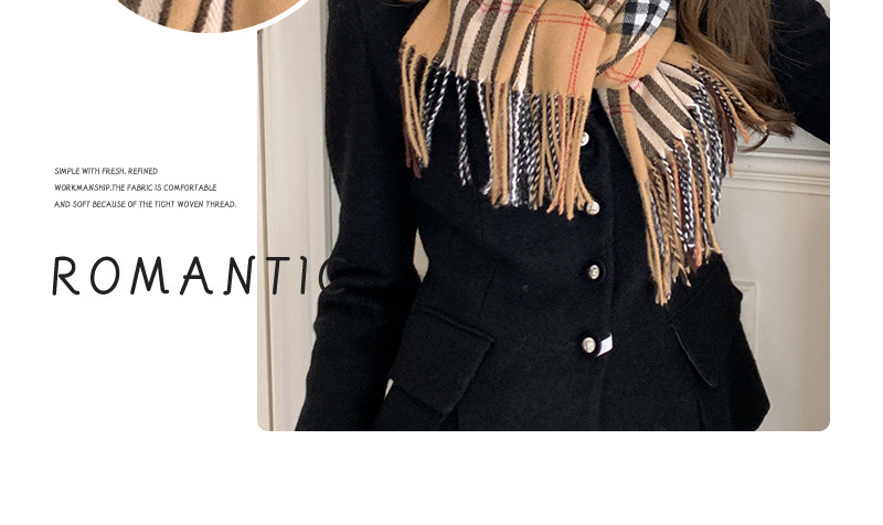 2025秋冬新款欧美经典格子仿羊绒围巾流苏披肩两用围脖现货批发详情11