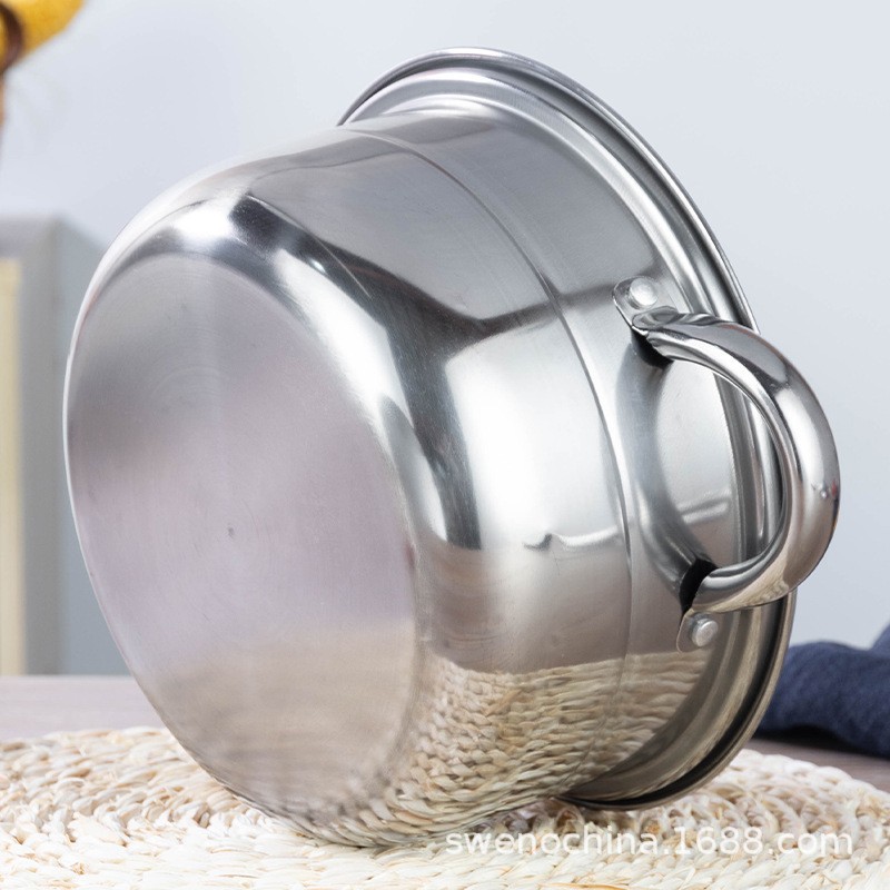 Soup pot, milk pot, frying pot, African and European household stainless steel double-bottom pot pot set pot factory wholesale cookware for household use details Picture