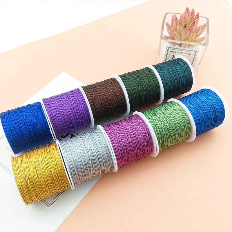 Colorful Gold No. 72 jade thread hand-woven rope, gold and silver thread, Fugitive princess pearl necklace diy material Specification image